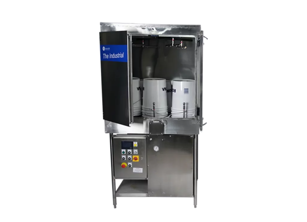Industrial container washer for big barrils