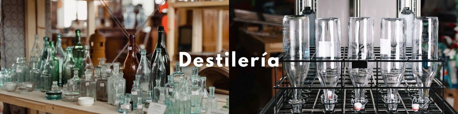 Los vasos y botellas de las destilerías quedan limpios, respetando las leyes y normas de salud e higiene gracias a un lavado minucioso con lavadora de botellas.