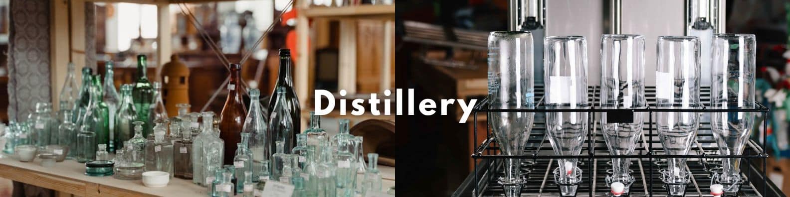 The glasses and bottles from the distilleries are clean, respecting the laws and standards of health and hygiene thanks to a thorough washing with a bottle washing machine