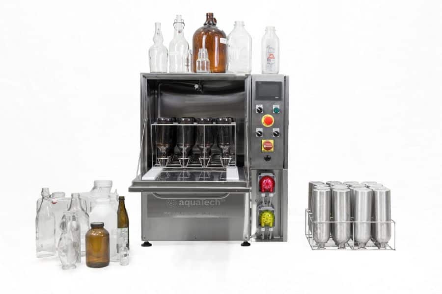 rinceuse a bouteille professionnel avec plusieurs contenants